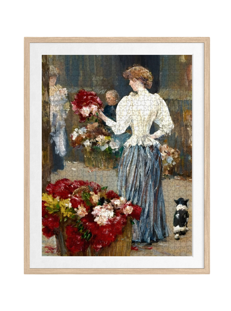 “Flower Girl ” premium DAILE art gift set for art lovers with 1000-piece puzzle experience