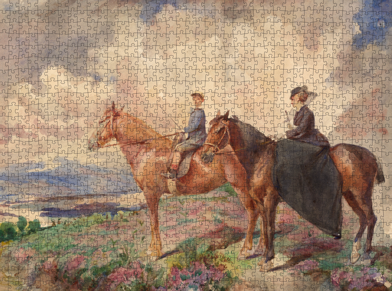 Horse Ride — Marie Bracquemond | DAILE premium DAILE art gift set for art lovers with 1000-piece puzzle experience