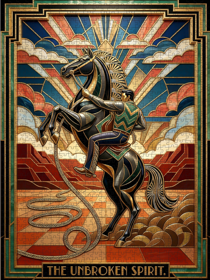 The Unbroken Spirit — Art Deco Horse Puzzle (1000 pcs) | DAILE premium DAILE art gift set for art lovers with 1000-piece puzzle experience