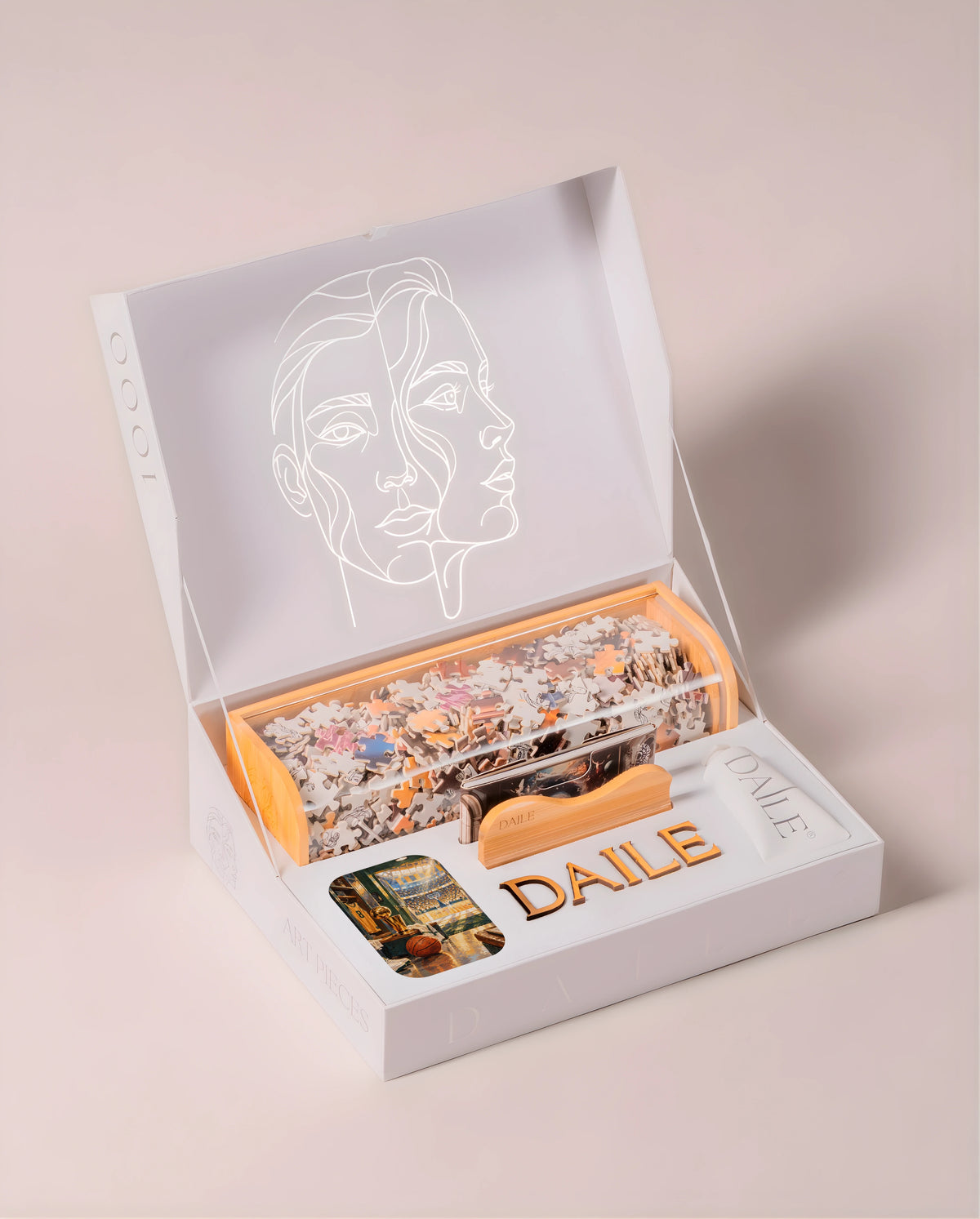 DAILE Classic gift box, open, without candle #set:classic