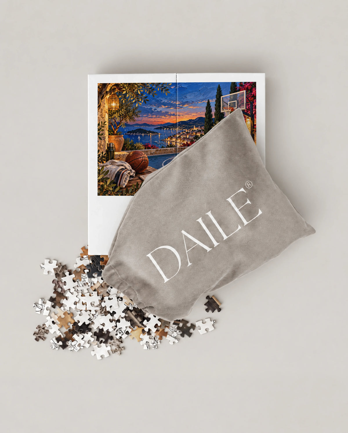 DAILE Mini set seen from above with pouch #set:mini
