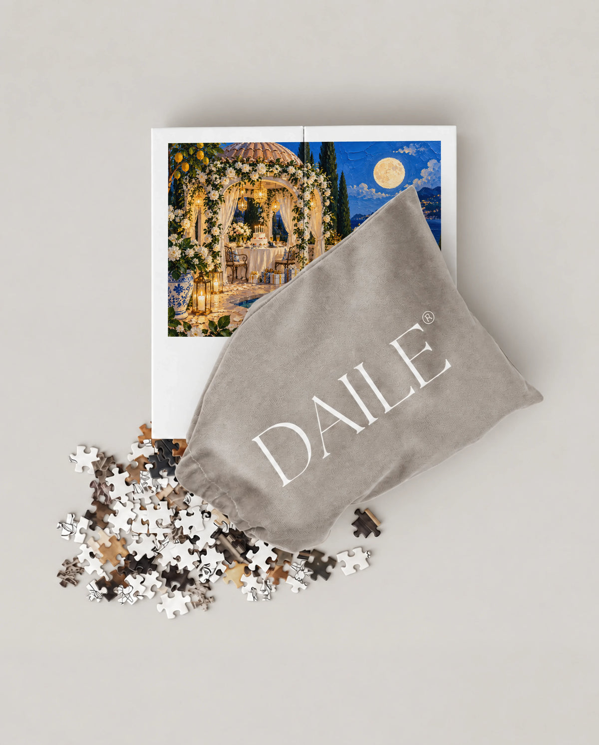 DAILE Mini set seen from above with pouch #set:mini