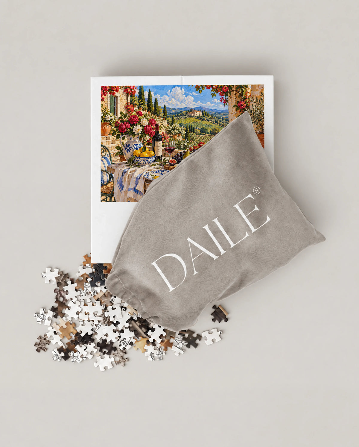 DAILE Mini set seen from above with pouch #set:mini