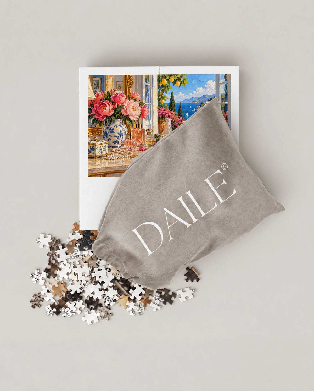 DAILE Mini set seen from above with pouch #set:mini