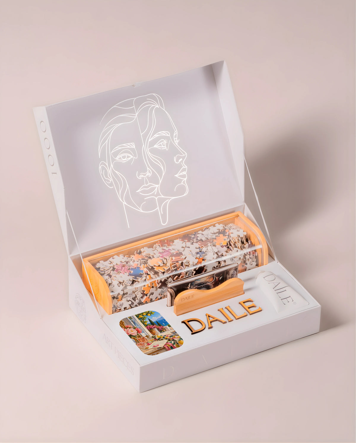 DAILE Classic gift box, open, without candle #set:classic