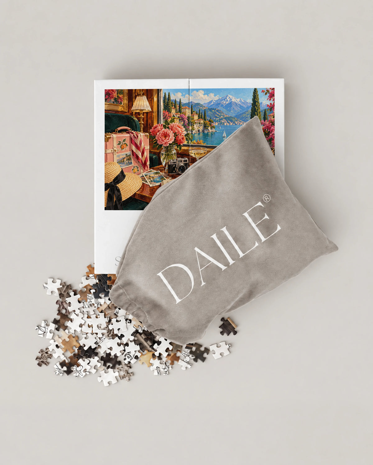 DAILE Mini set seen from above with pouch #set:mini