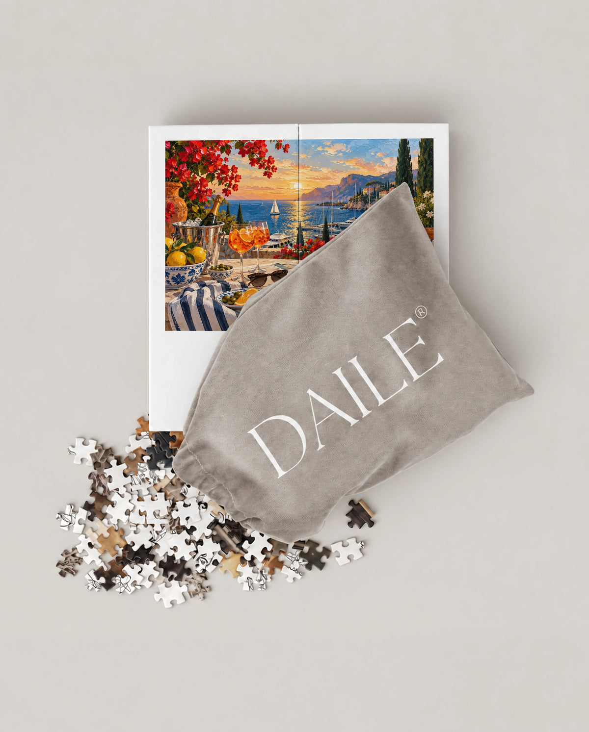 DAILE Mini set seen from above with pouch #set:mini