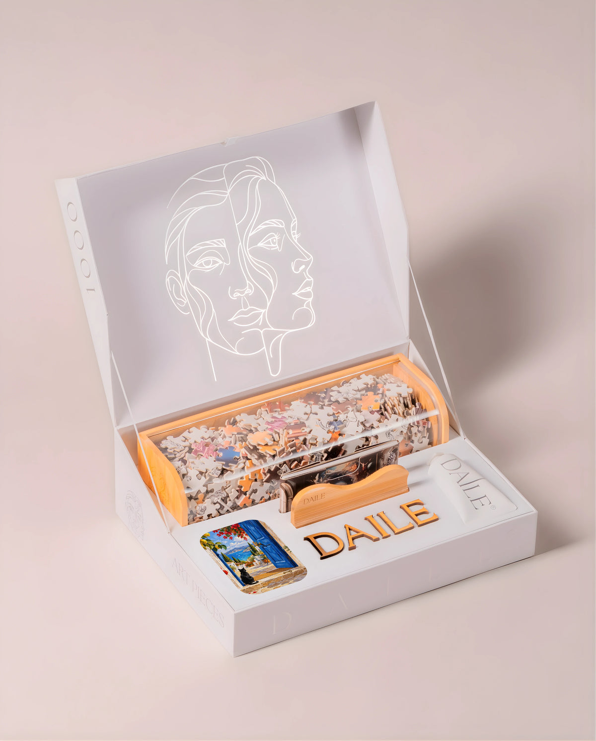 DAILE Classic gift box, open, without candle #set:classic