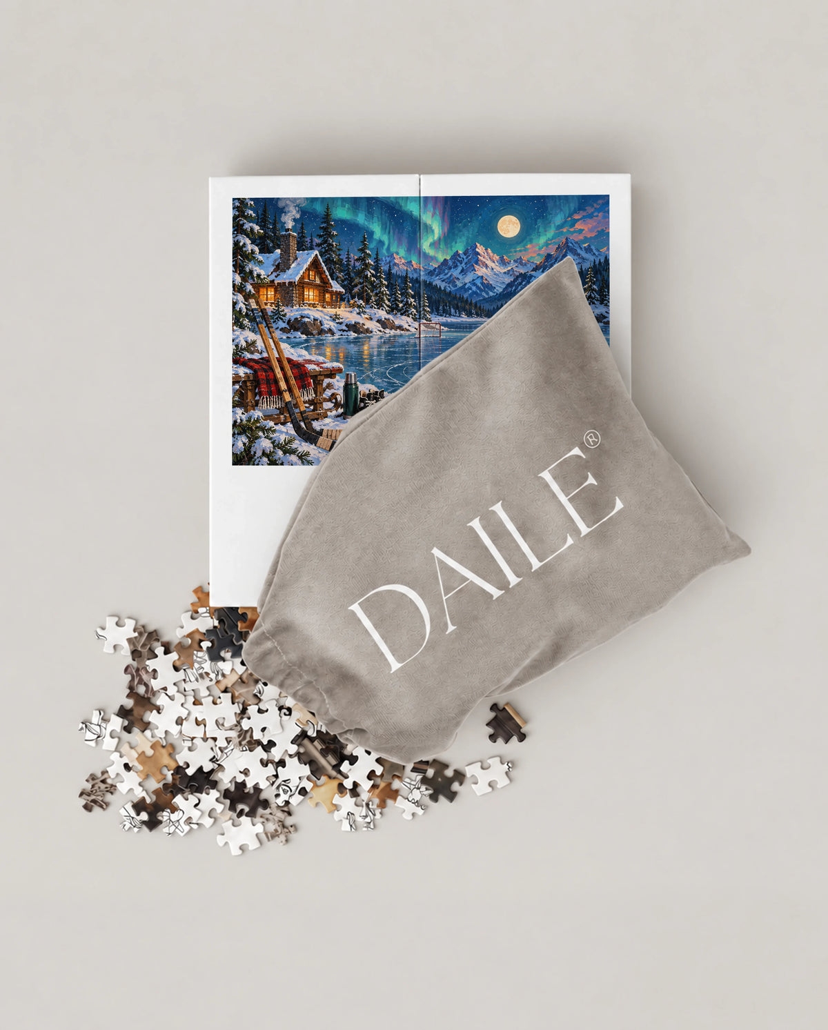 DAILE Mini set seen from above with pouch #set:mini