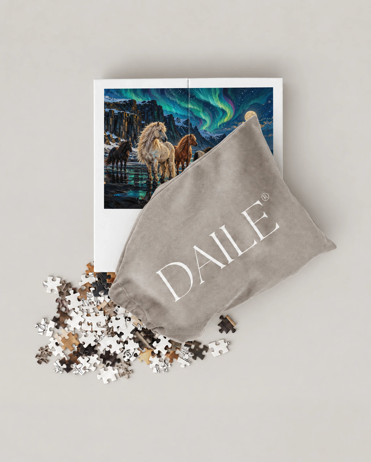 DAILE Mini set seen from above with pouch #set:mini