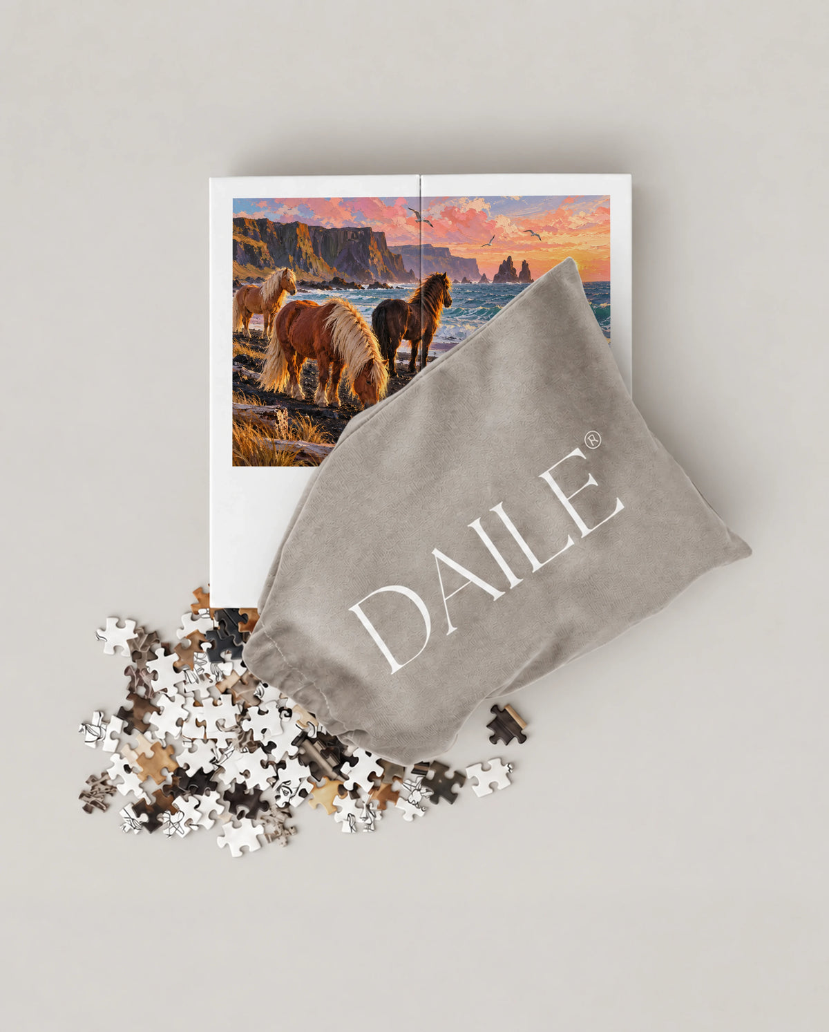 DAILE Mini set seen from above with pouch #set:mini