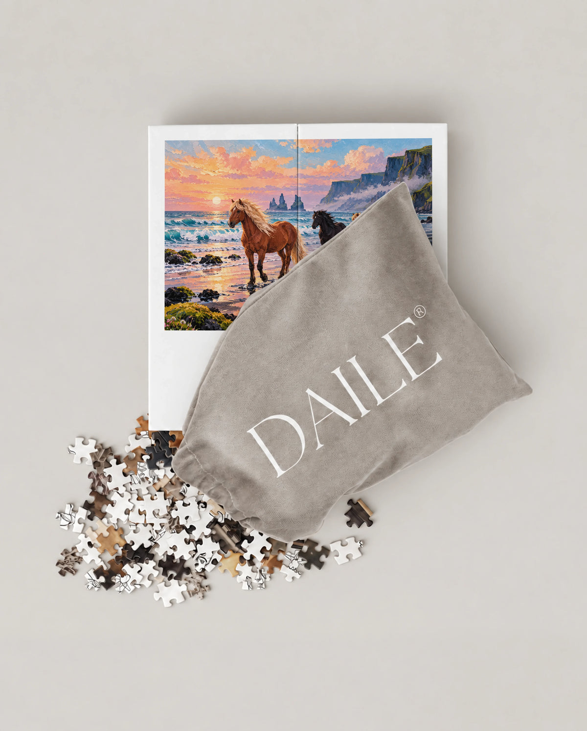 DAILE Mini set seen from above with pouch #set:mini