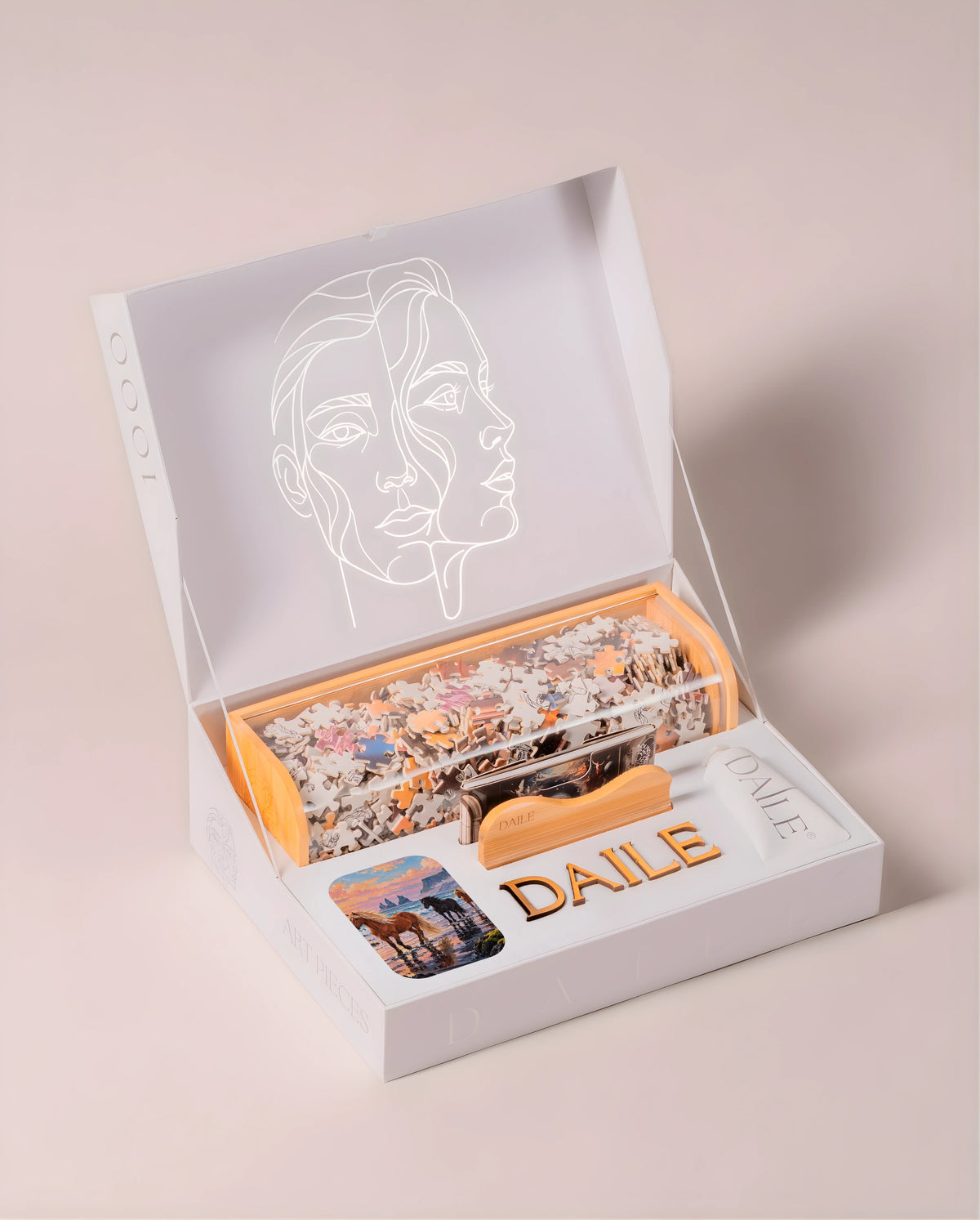 DAILE Classic gift box, open, without candle #set:classic