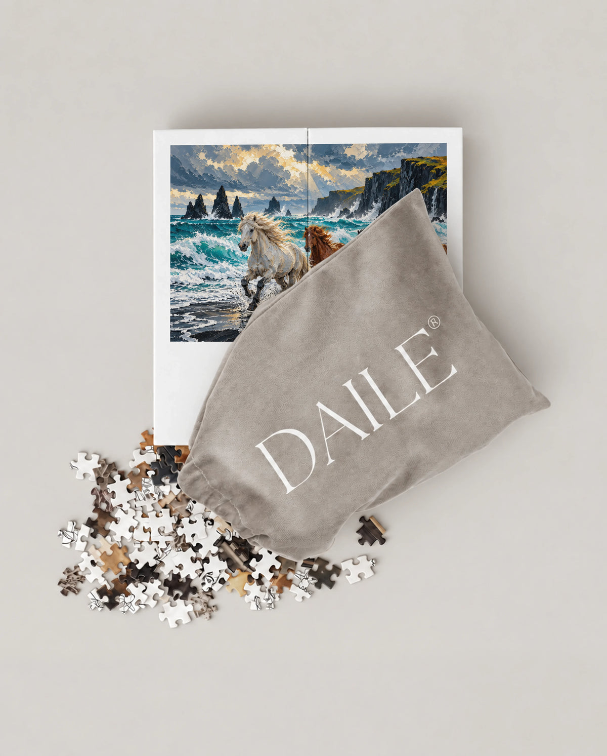 DAILE Mini set seen from above with pouch #set:mini
