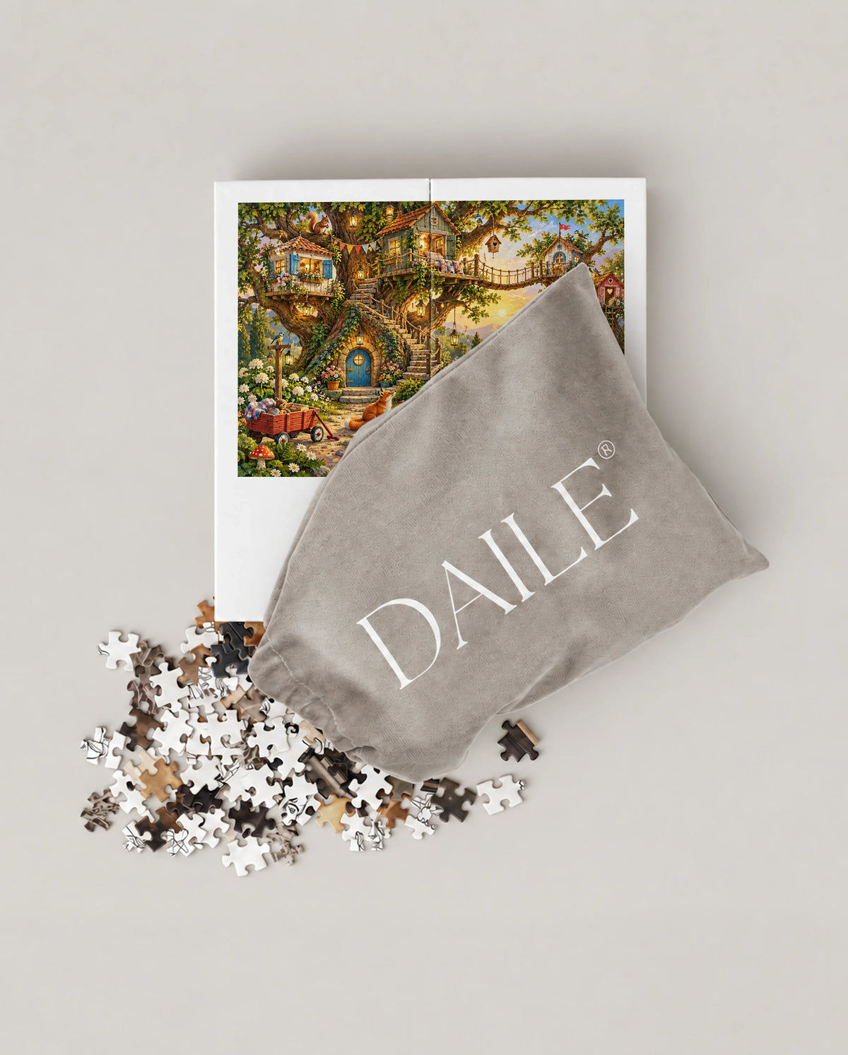 DAILE Mini set seen from above with pouch #set:mini
