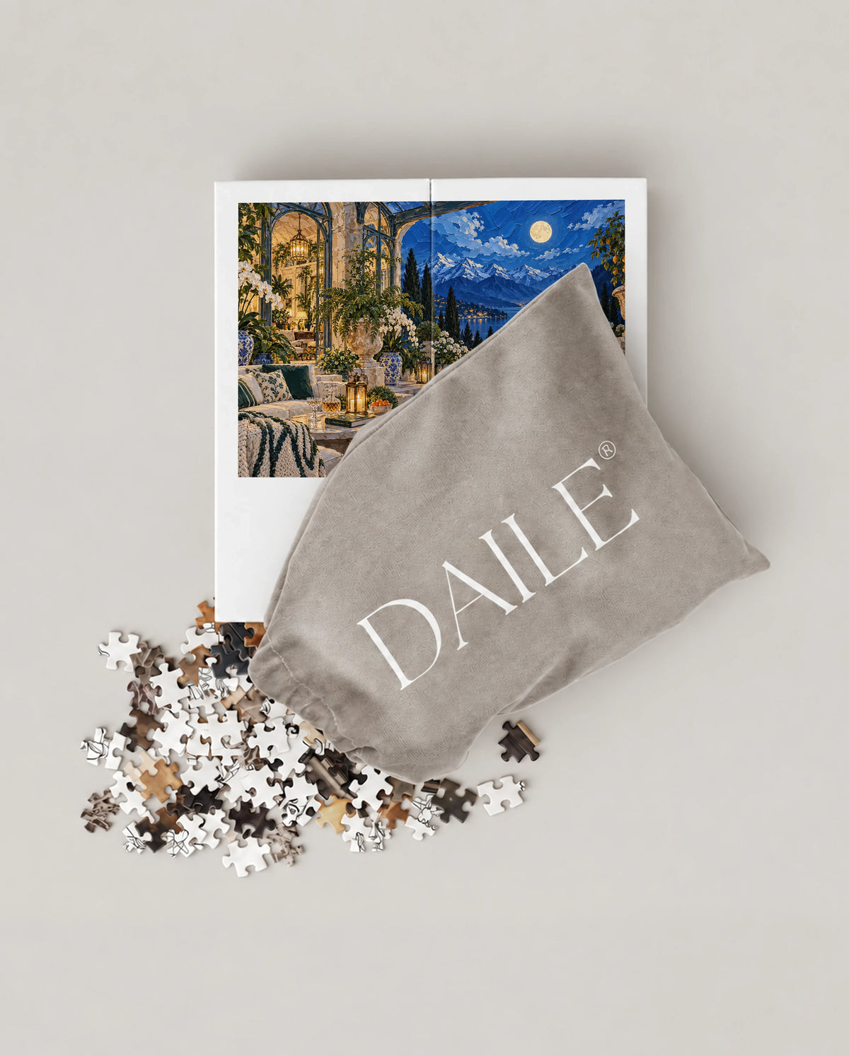 DAILE Mini set seen from above with pouch #set:mini