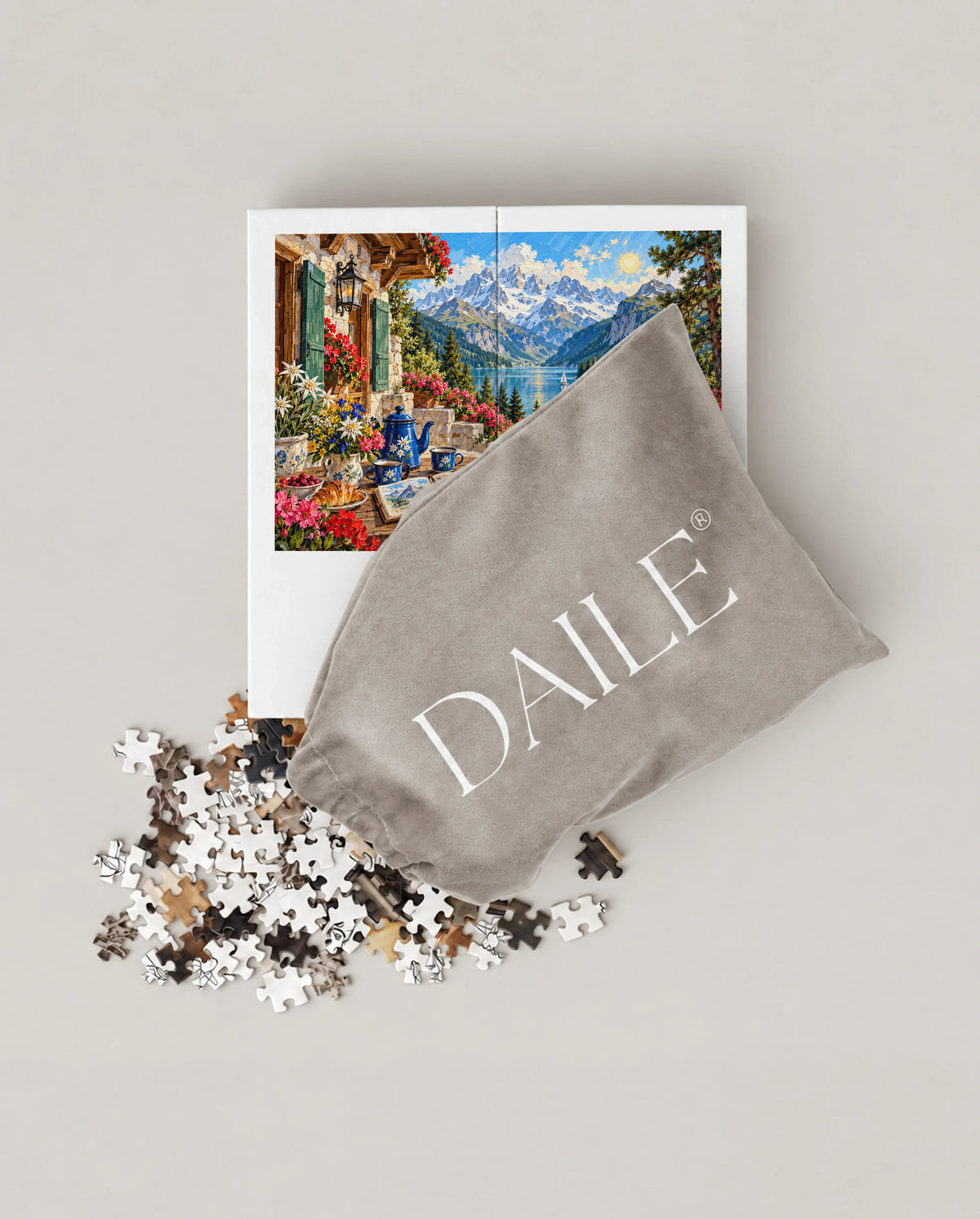 DAILE Mini set seen from above with pouch #set:mini