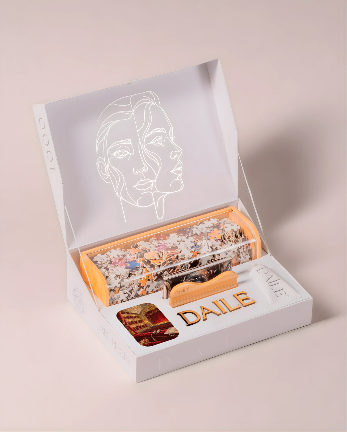 DAILE Classic gift box, open, without candle #set:classic