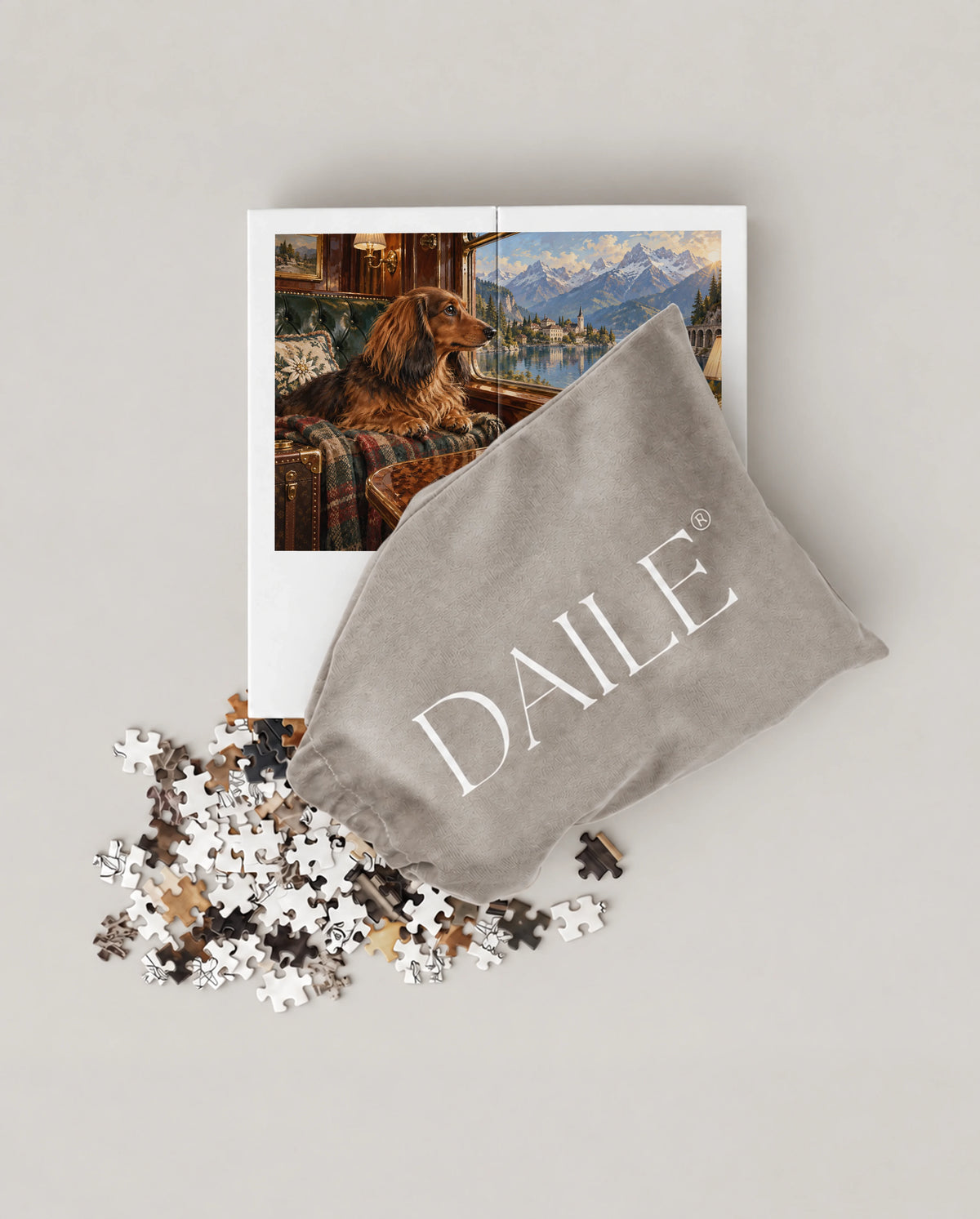 DAILE Mini set seen from above with pouch #set:mini