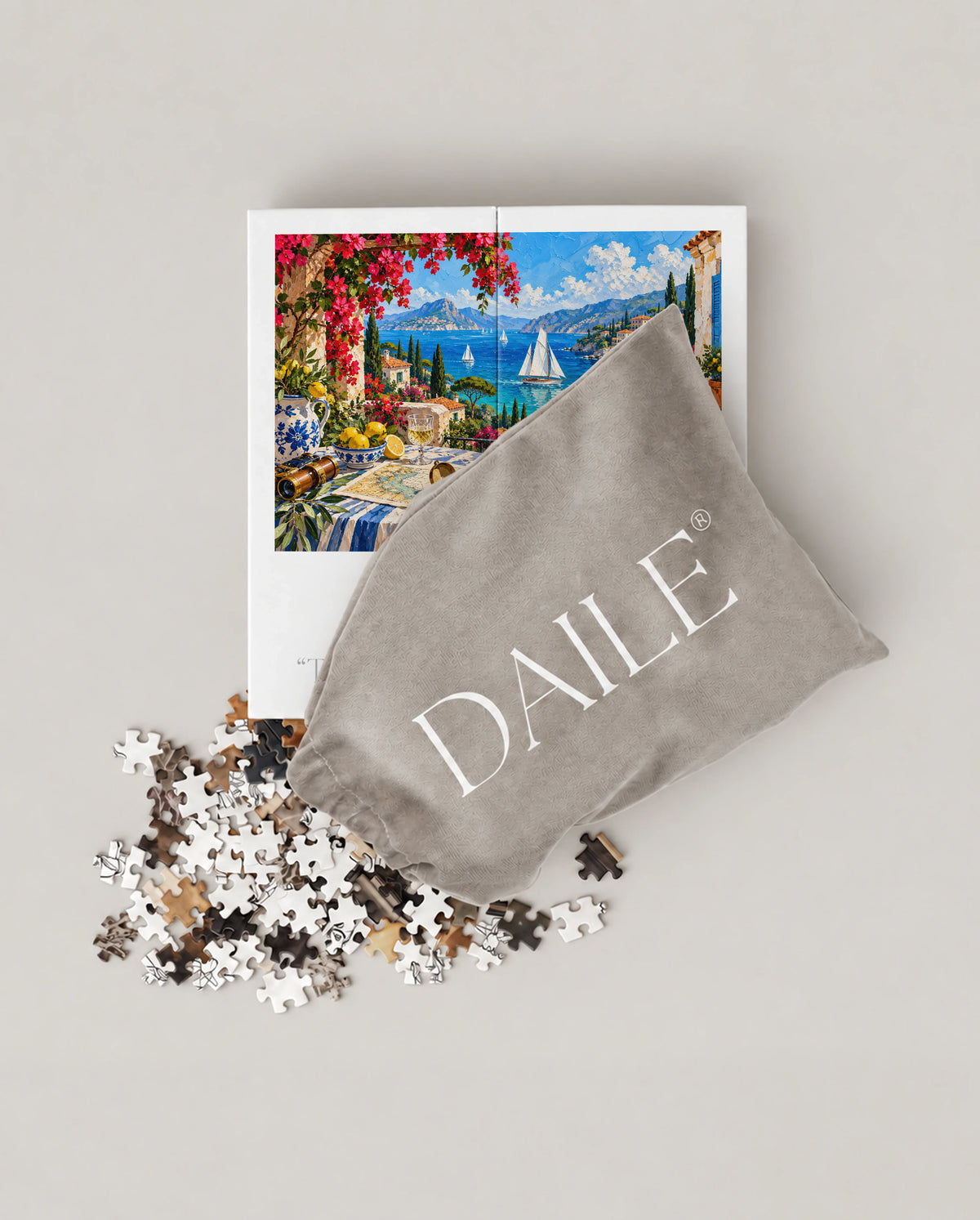 DAILE Mini set seen from above with pouch #set:mini