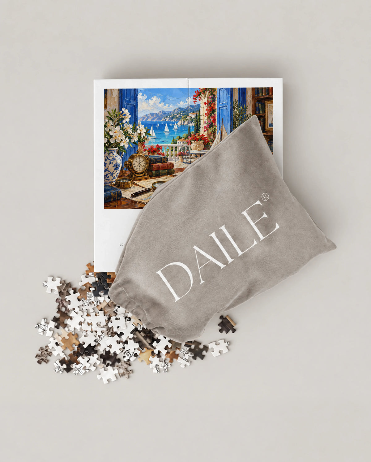 DAILE Mini set seen from above with pouch #set:mini