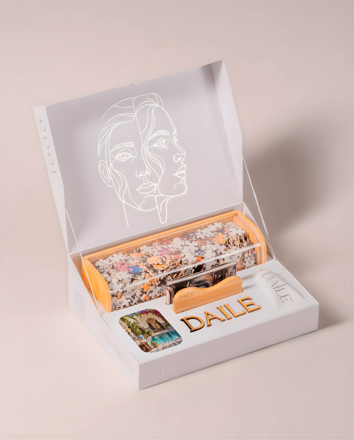 DAILE Classic gift box, open, without candle #set:classic