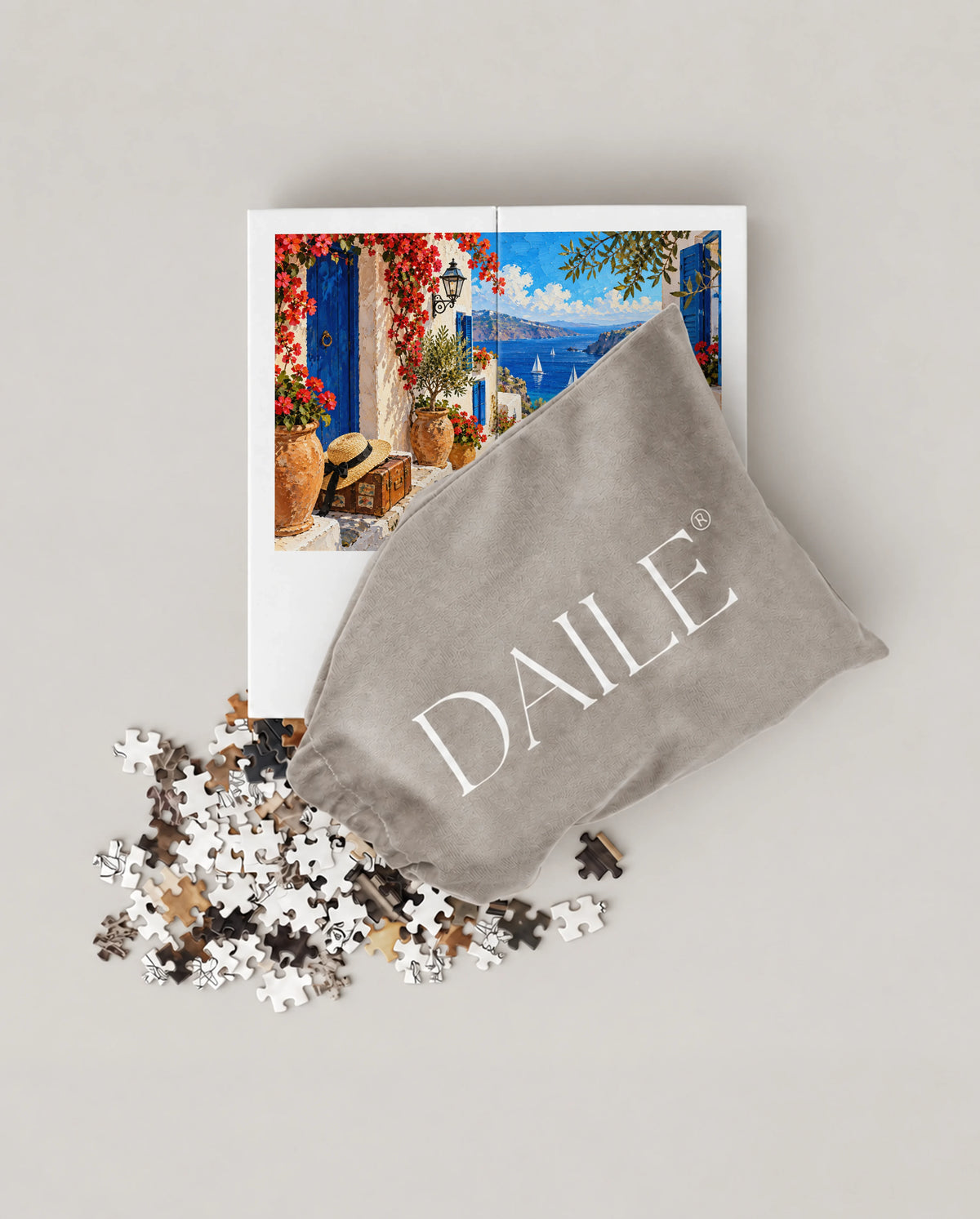 DAILE Mini set seen from above with pouch #set:mini