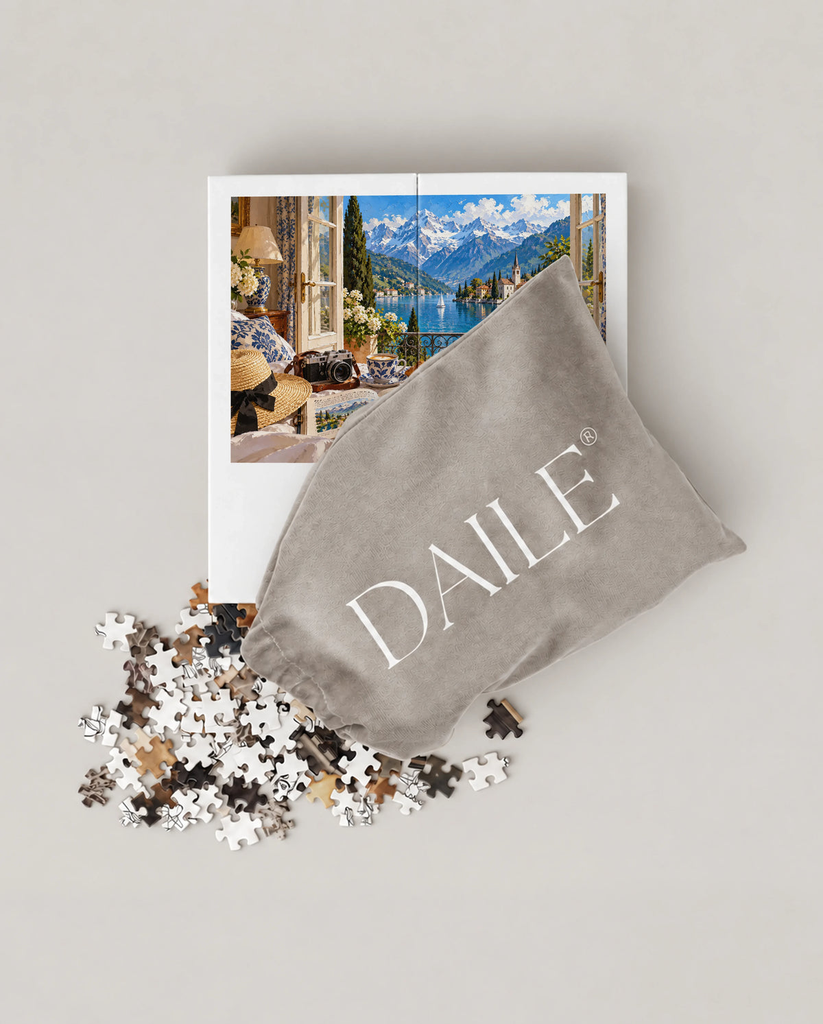 DAILE Mini set seen from above with pouch #set:mini