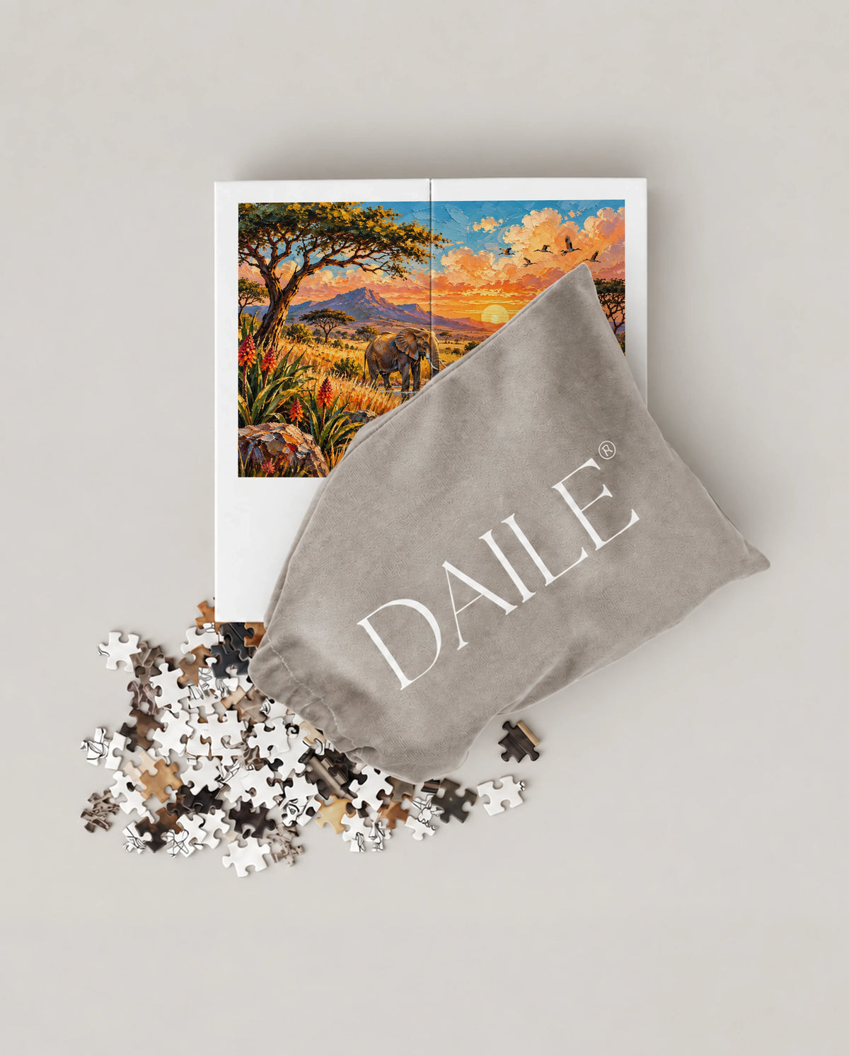 DAILE Mini set seen from above with pouch #set:mini