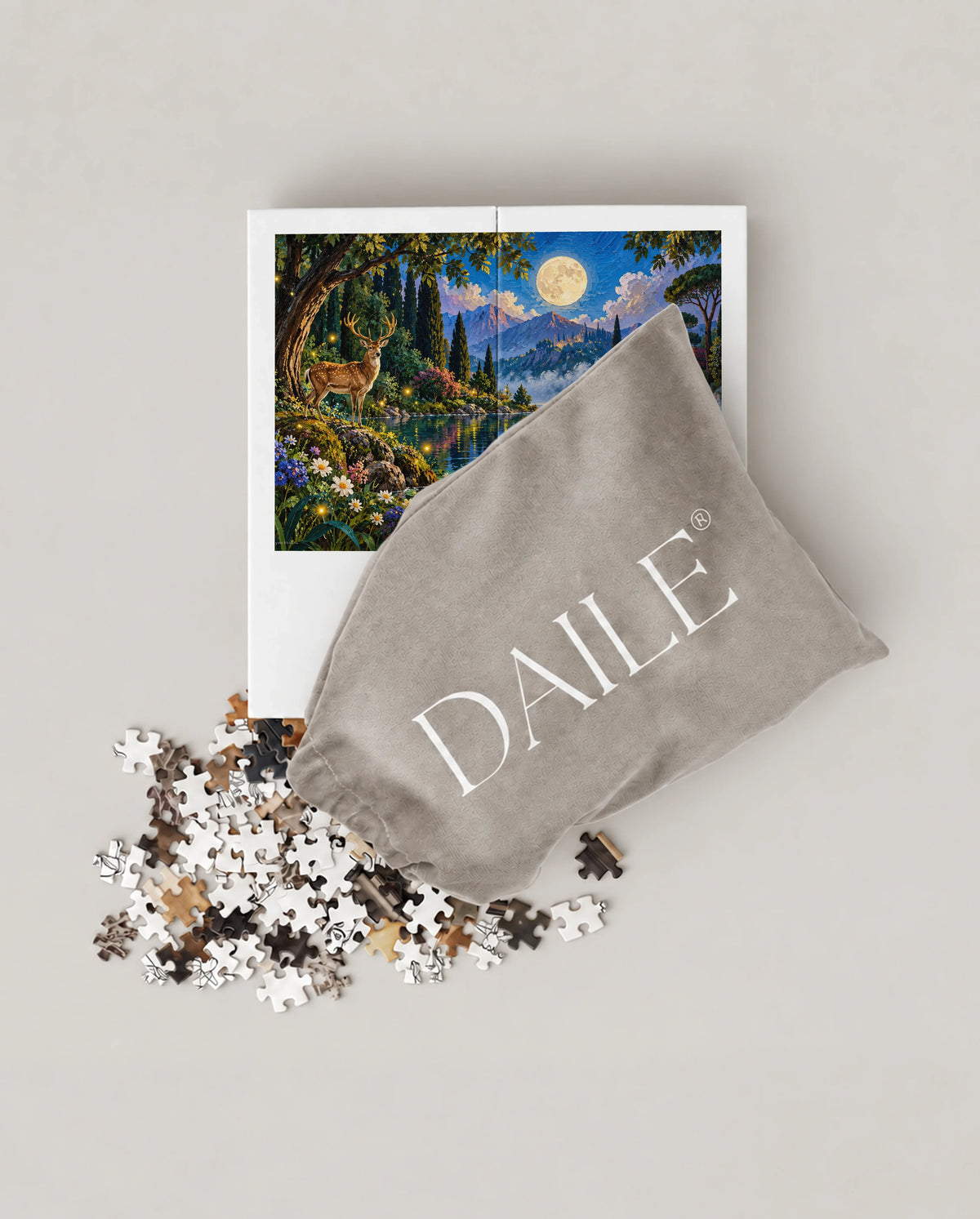 DAILE Mini set seen from above with pouch #set:mini