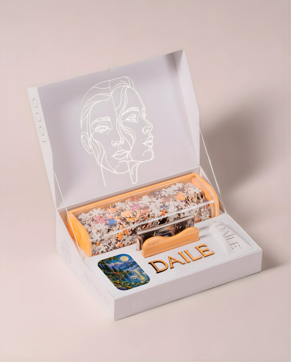 DAILE Classic gift box, open, without candle #set:classic