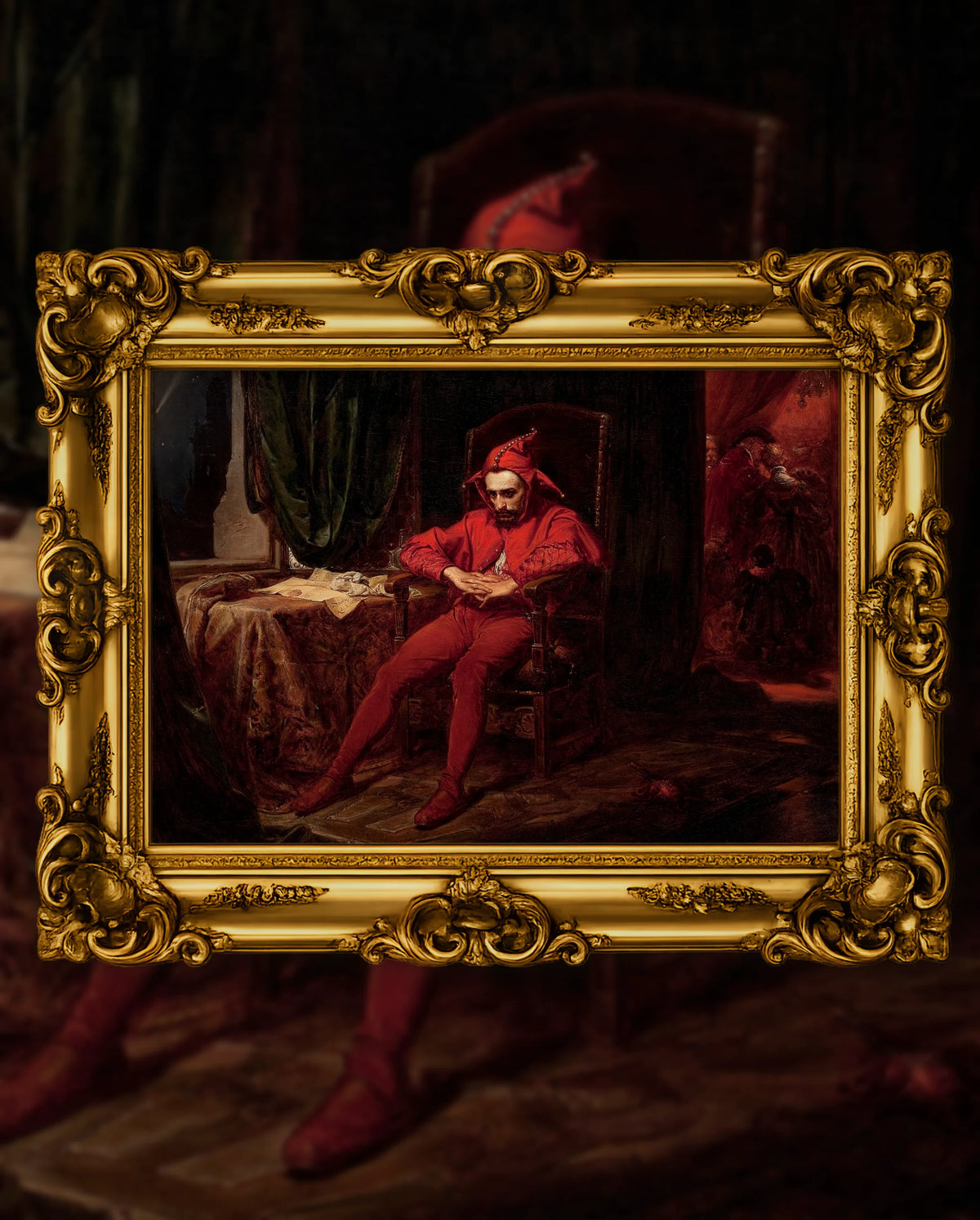 Jan Matejko’s Stańczyk in an ornate gold frame, fine art jigsaw puzzle