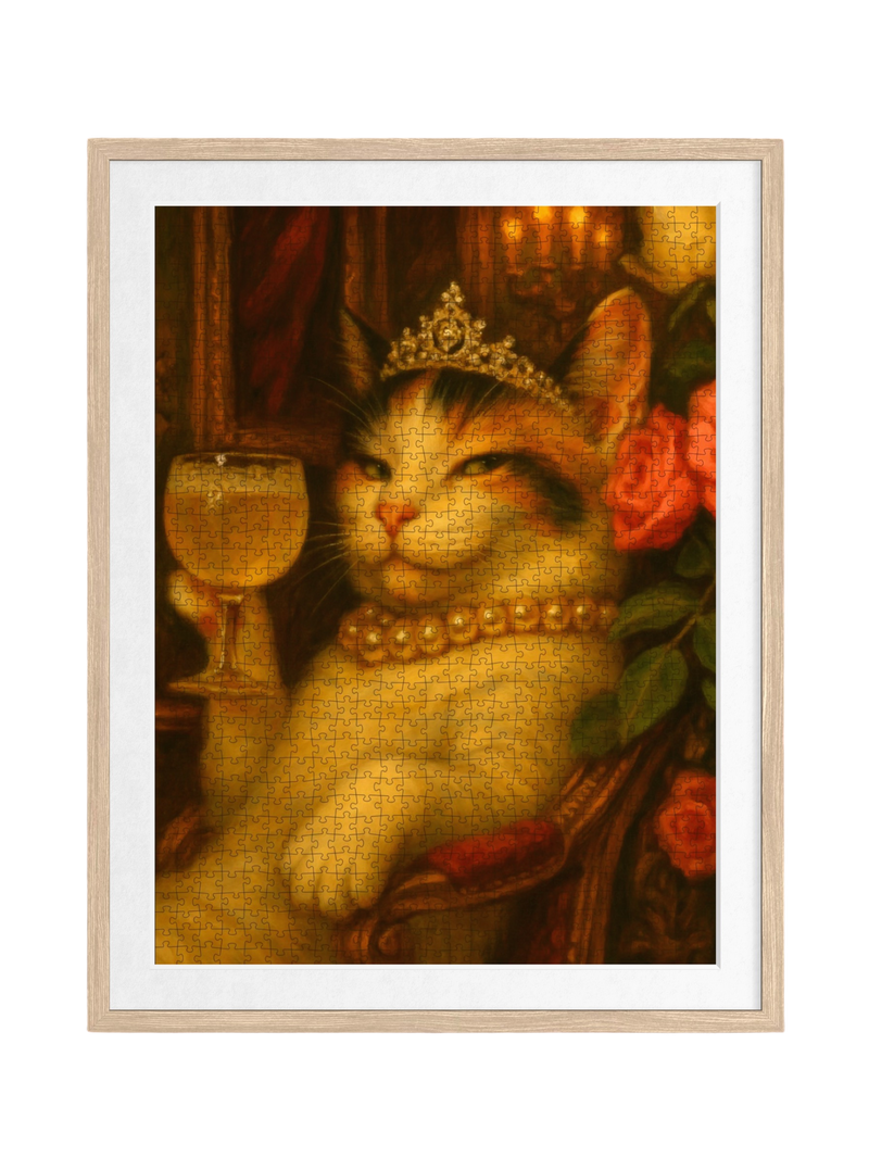 "Her Royal Whiskerness" — AI premium DAILE art gift set for art lovers with 1000-piece puzzle experience