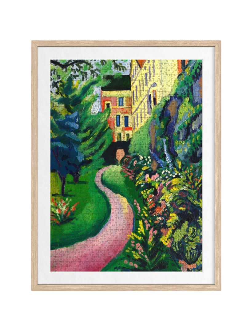 “ Unser Garten mit blühenden Rabatten ” premium DAILE art gift set for art lovers with 1000-piece puzzle experience