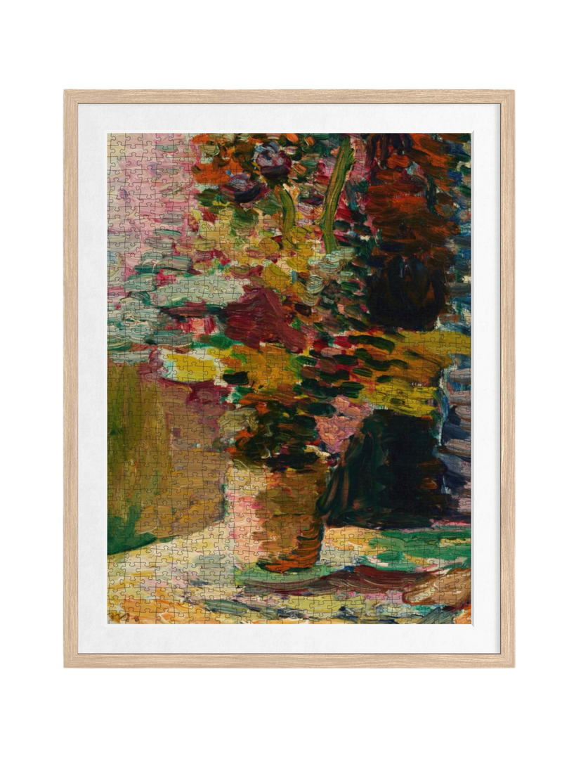 “ Vase de fleurs” premium DAILE art gift set for art lovers with 1000-piece puzzle experience