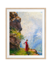 “ A Young Girl by a Fjord ” premium DAILE art gift set for art lovers with 1000-piece puzzle experience