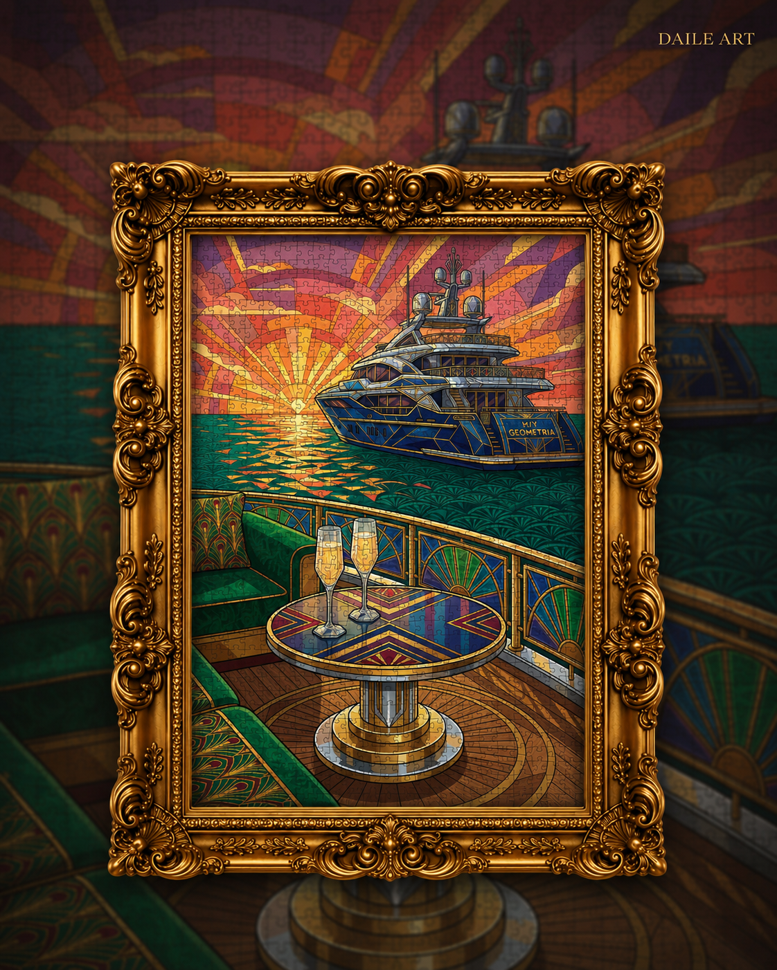 M/Y Geometria — Art Deco Yacht Puzzle (1000 pcs) | DAILE