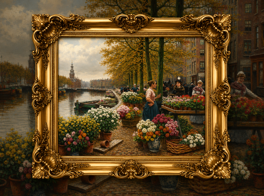 Market in Amsterdam — Henri Houben | DAILE 1000-Piece Art Puzzle Gift Set