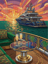 M/Y Geometria — Art Deco Yacht Puzzle (1000 pcs) | DAILE premium DAILE art gift set for art lovers with 1000-piece puzzle experience