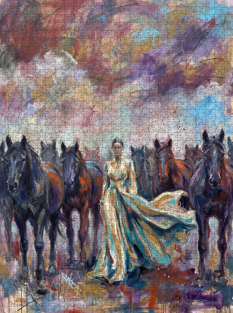 THE HERD & THE HEIRESS — (1000 pcs) | DAILE STUDIO premium DAILE art gift set for art lovers with 1000-piece puzzle experience