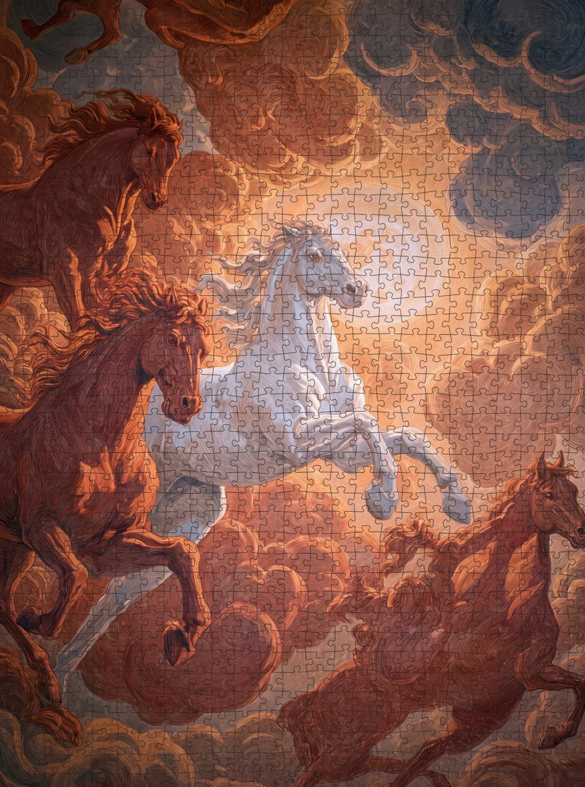 The Ethereal Horses 1000-Piece Art Puzzle Gift Set