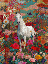 The Majestic White Horse 1000-Piece Art Puzzle Gift Set premium DAILE art gift set for art lovers with 1000-piece puzzle experience