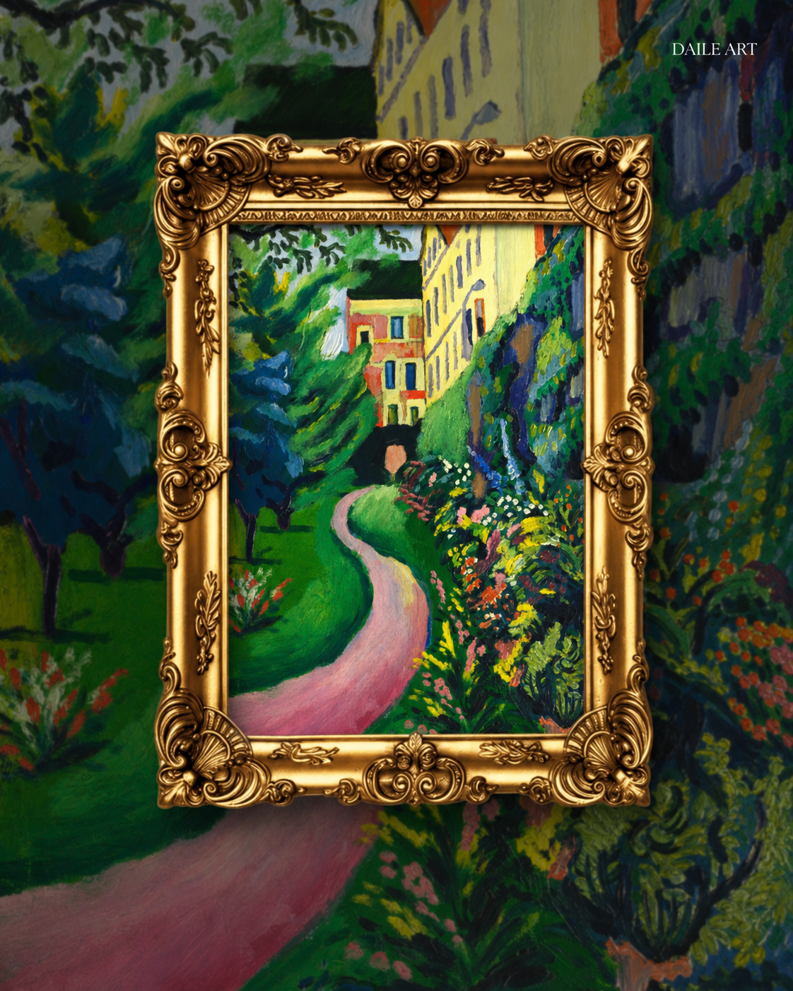 “ Unser Garten mit blühenden Rabatten ” — DAILE x August Macke