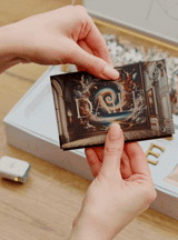 Premium DAILE art gift box with bamboo storage and collectible puzzle experience
