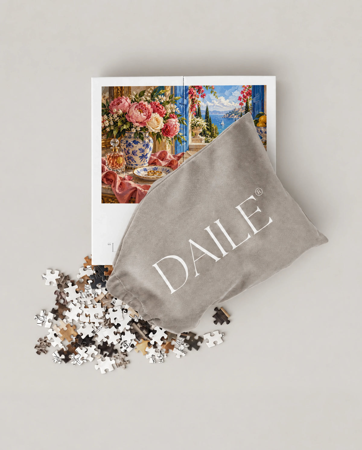 DAILE Mini set seen from above with pouch #set:mini
