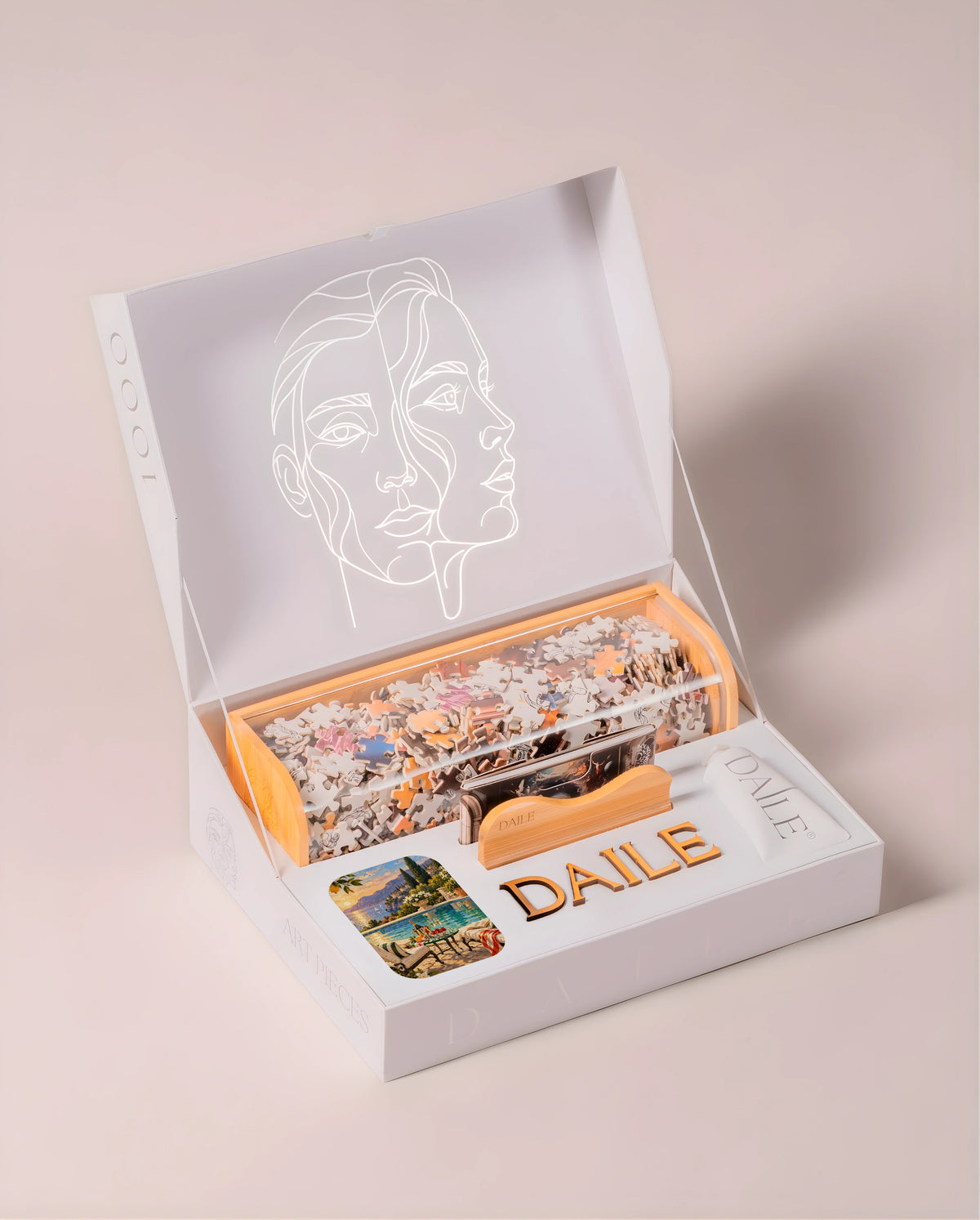 DAILE Classic gift box, open, without candle #set:classic