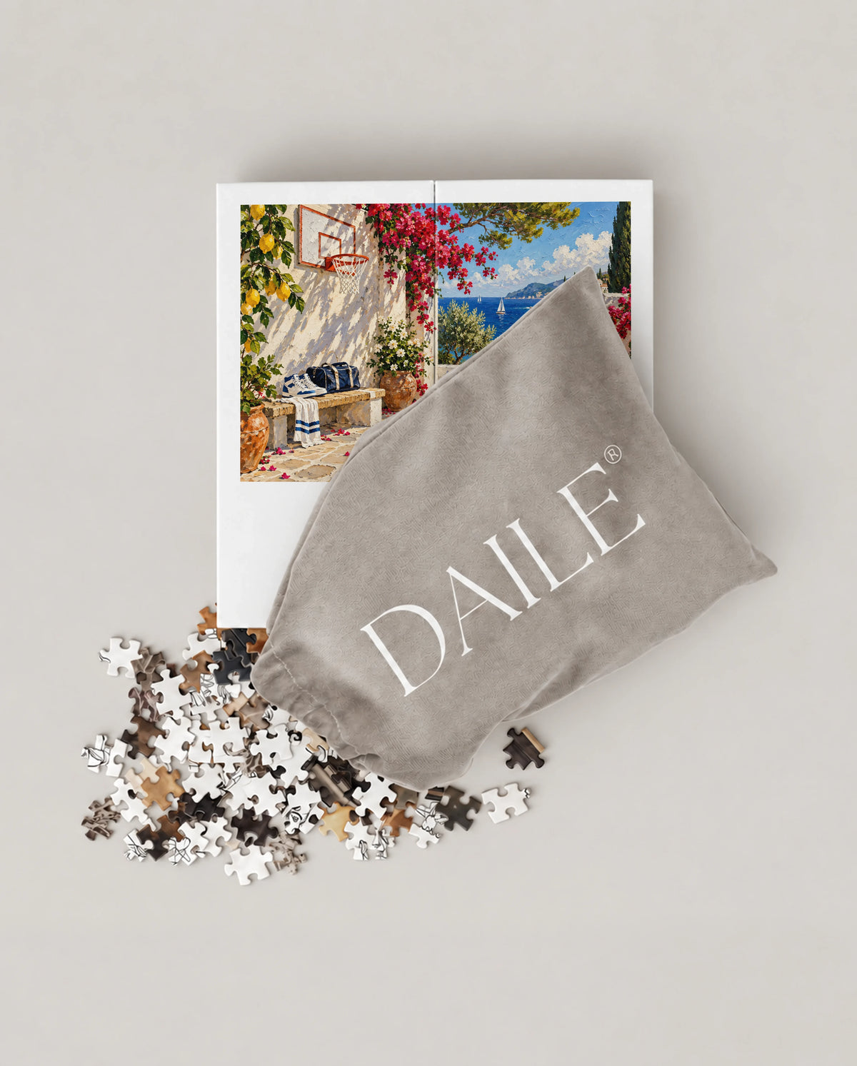DAILE Mini set seen from above with pouch #set:mini