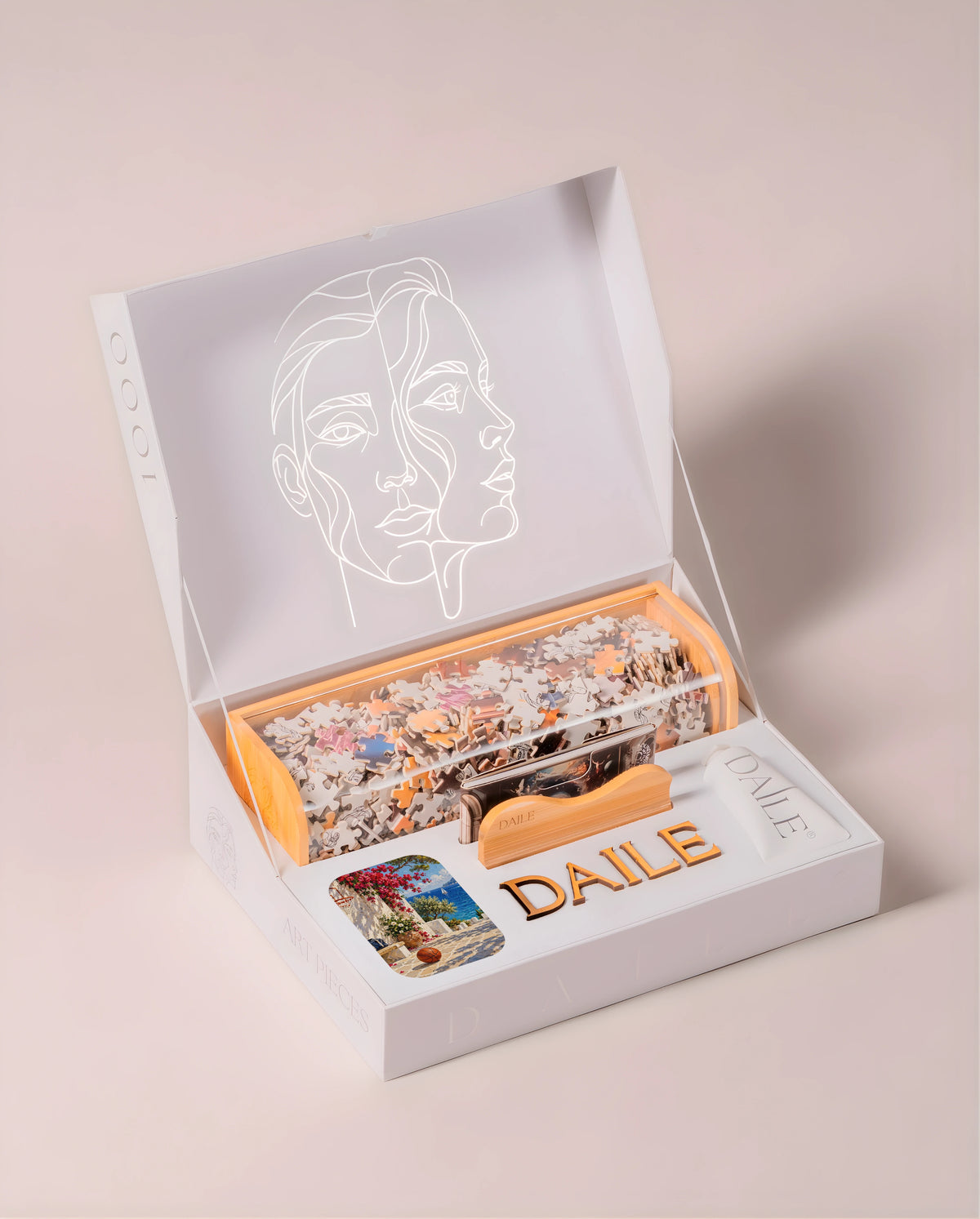 DAILE Classic gift box, open, without candle #set:classic
