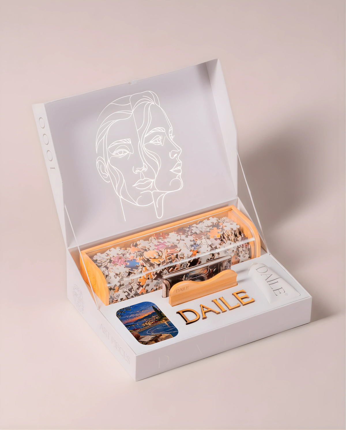 DAILE Classic gift box, open, without candle #set:classic