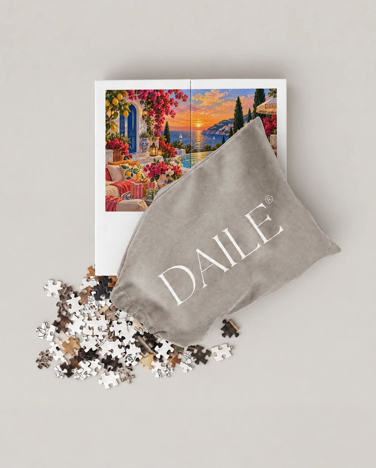 DAILE Mini set seen from above with pouch #set:mini